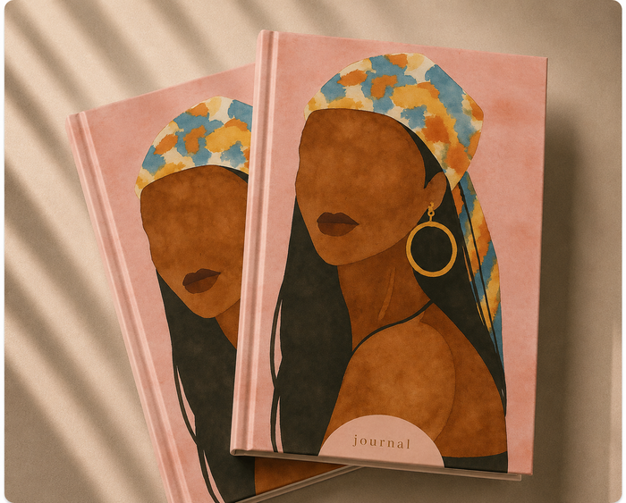 Writing Journal Hardcover Notebook With Black Woman Art