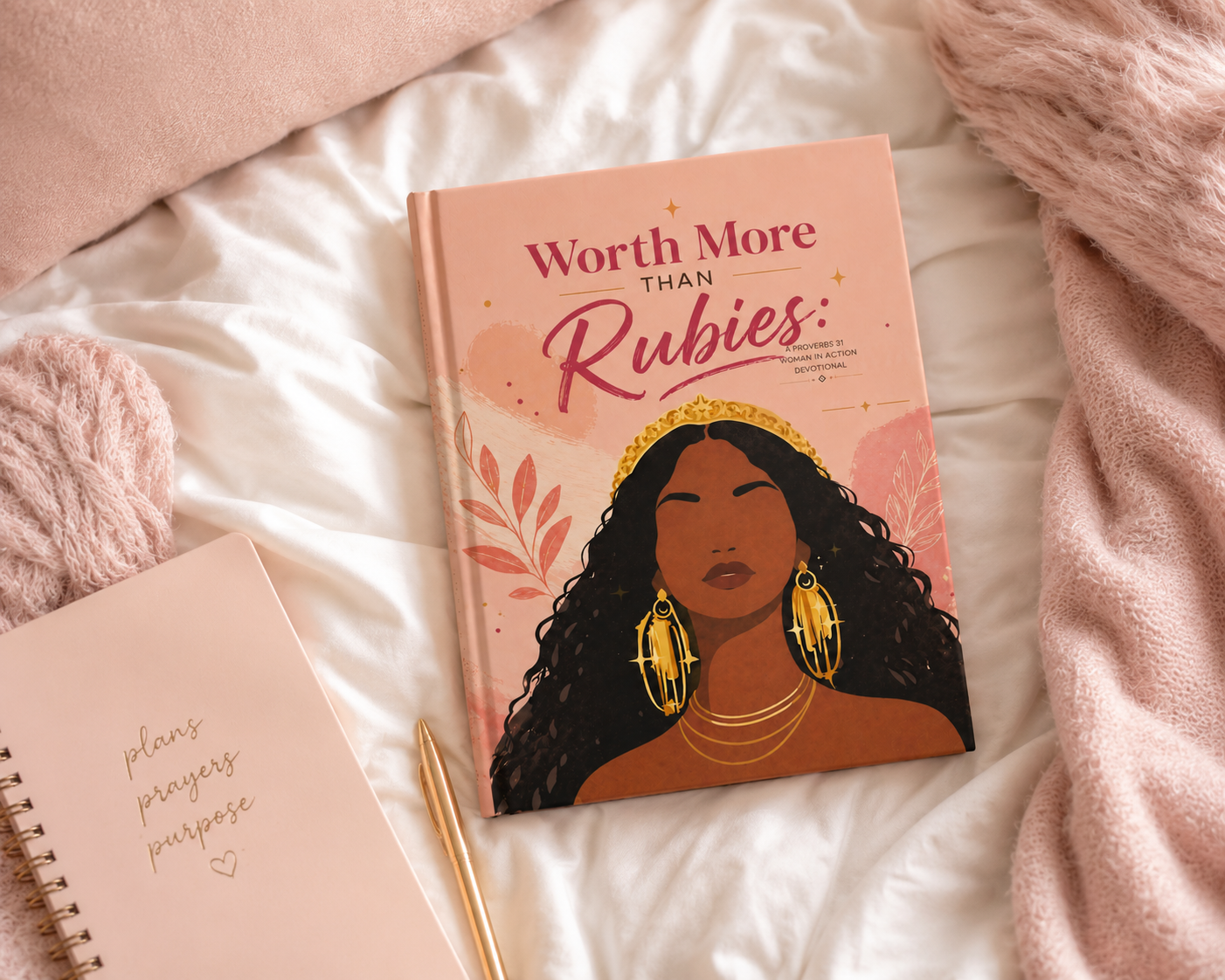 A 31-day Proverbs 31 devotional journal for Black women with Scripture, prayers, affirmations and prompts for identity, confidence, purpose and faith.