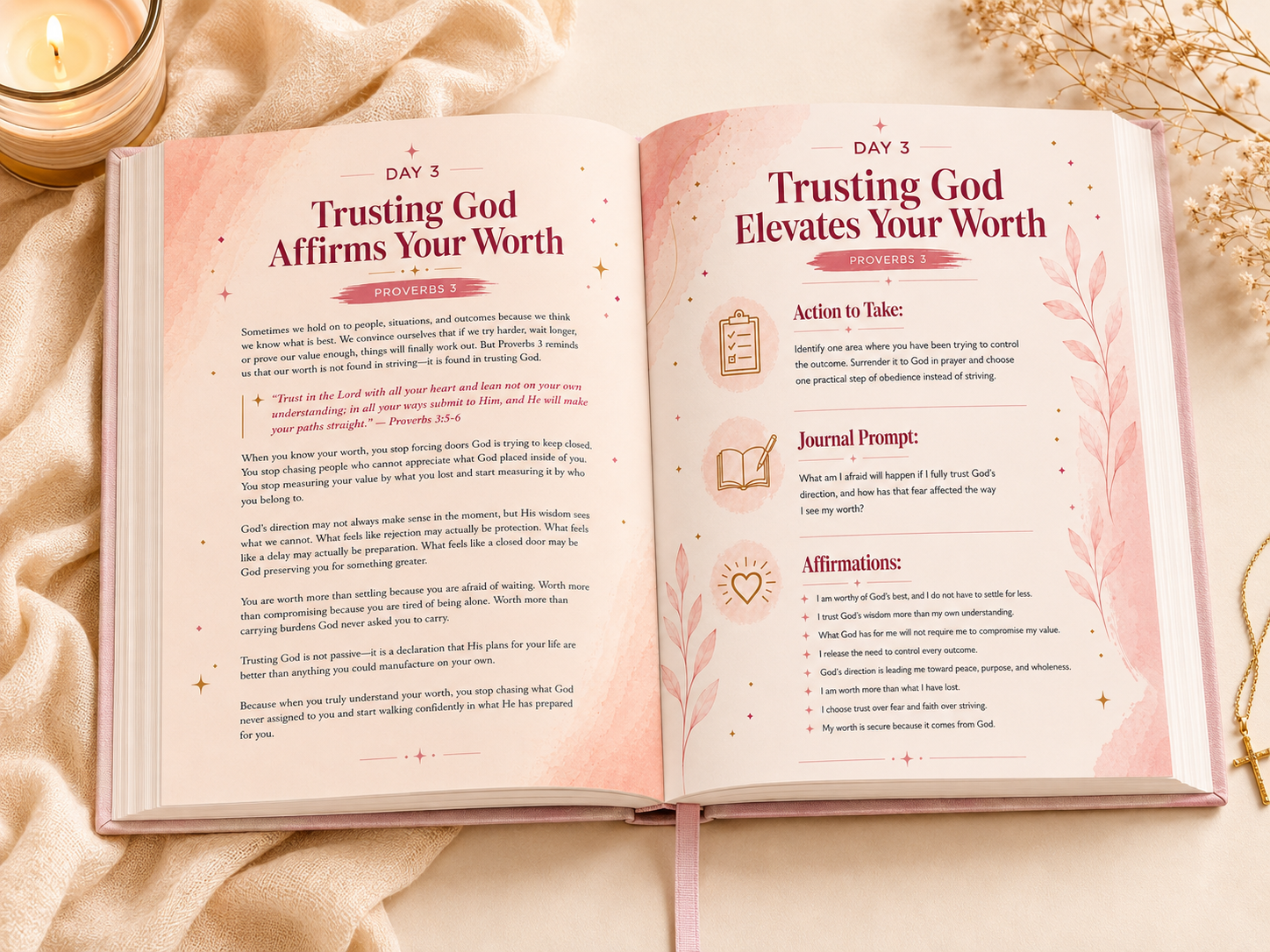 A 31-day Proverbs 31 devotional journal for Black women with Scripture, prayers, affirmations and prompts for identity, confidence, purpose and faith.