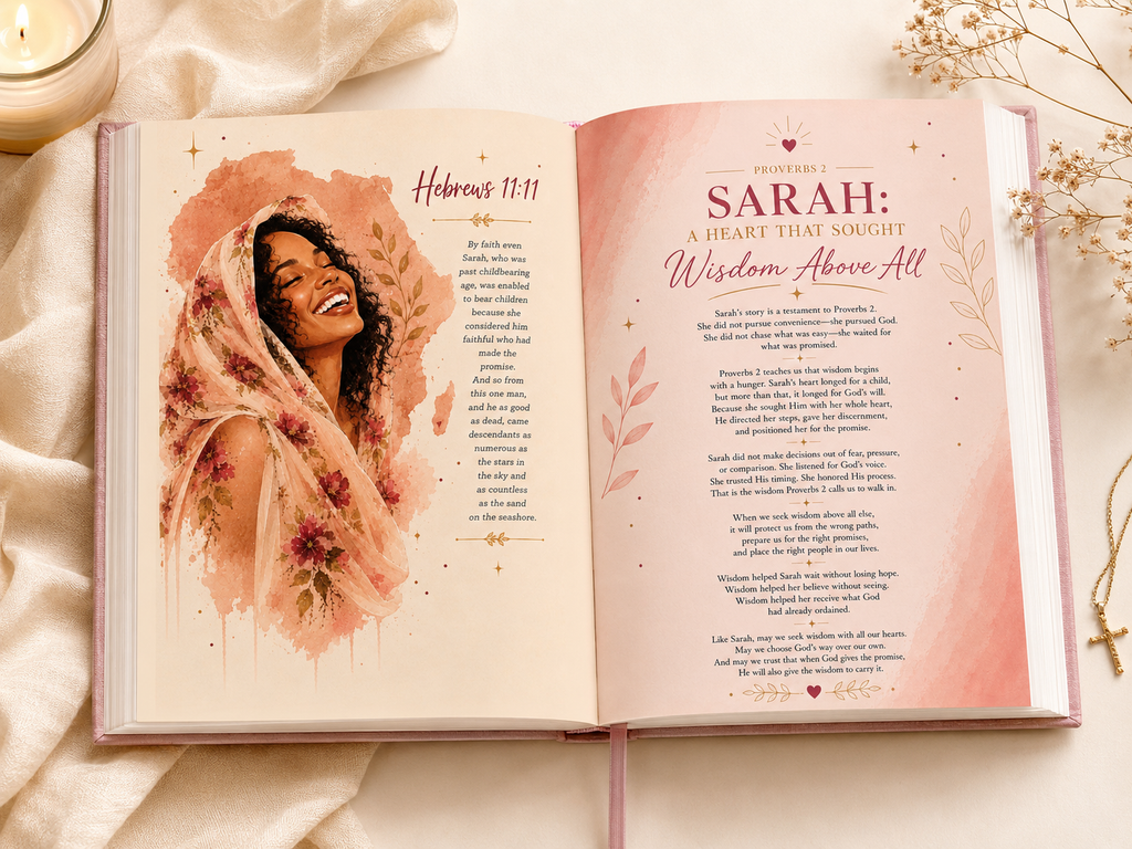 A 31-day Proverbs 31 devotional journal for Black women with Scripture, prayers, affirmations and prompts for identity, confidence, purpose and faith.