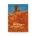 A book cover for 'Her Prayers, His Promises: A 30 Day Guided Prayer Devotional' featuring an illustration of a woman in a flowing orange dress against a blue sky, shown on a white background.