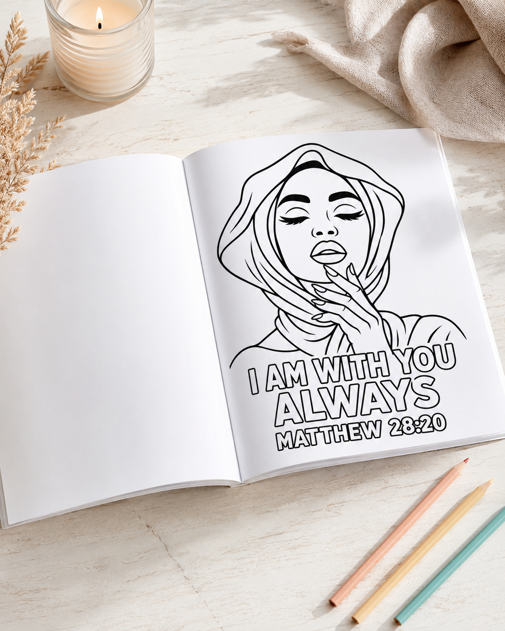 Blessed Is She Christian adult coloring book for Black women with floral illustrated cover